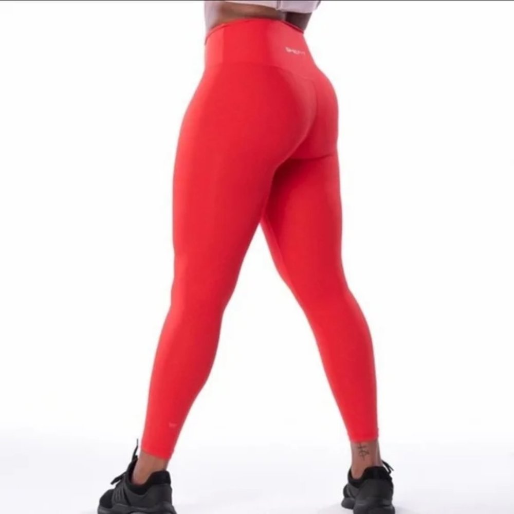 NWT SHEFIT Rush Red Leggings + Workout Towel+ Wash Bag Compression